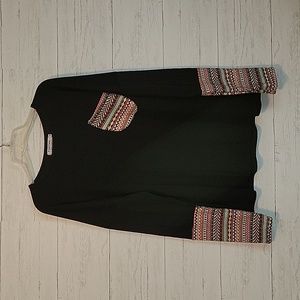 POGTTM | Black Top with Detailed Sleeves & Chest Pocket | XL